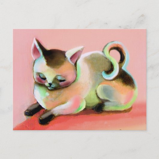 Rainbow Sherbert Kitty Kat Postkarte (Vorderseite)