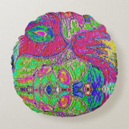 Rainbow Sherbert Rundes Kissen