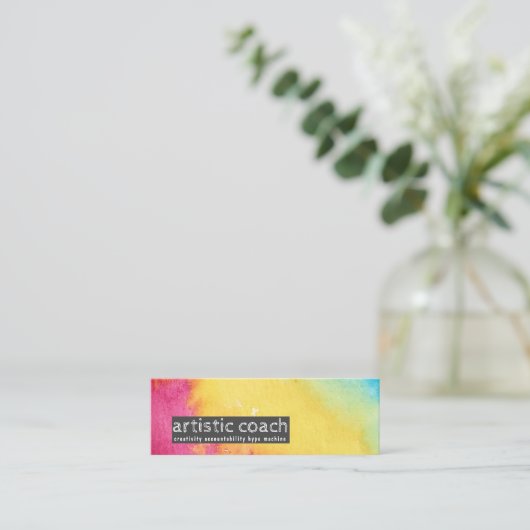 Rainbow Sherbet Artistic QR Code Stick Card Mini Visitenkarte (Stehend Vorderseite)