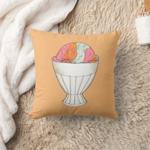 Rainbow Sherbet Ice Cream Sorbet Dessert Orange Kissen