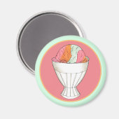 Rainbow Sherbet Ice Cream Sorbet Dessert Scoop Magnet (Vorderseite/Rückseite)