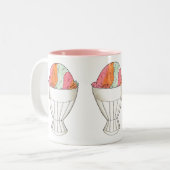 Rainbow Sherbet Ice Cream Sorbet Dessert Scoop Zweifarbige Tasse (Vorderseite Links)