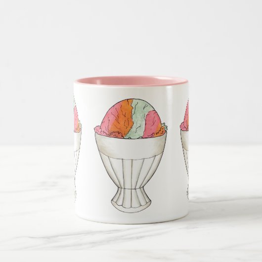 Rainbow Sherbet Ice Cream Sorbet Dessert Scoop Zweifarbige Tasse (Mittel)