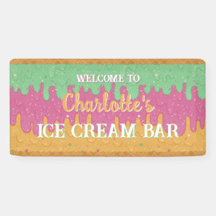 Rainbow Sherbet Ice Creme Banner
