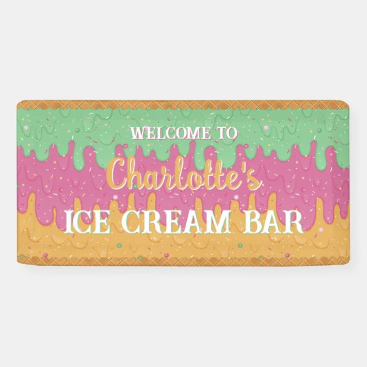 Rainbow Sherbet Ice Creme Banner (Horizontal)