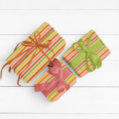 Rainbow Sherbet Vintag gestreift Geschenkpapier Set