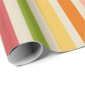 Rainbow Sherbet Vintag Strip Wrapping Paper Geschenkpapier (Rolleneckpunkt)