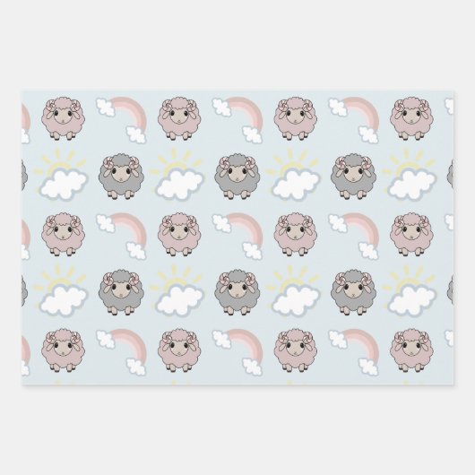 Rainbow Shhep Geschenkpapier Set (Vorderseite)
