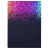 Rainbow Shimmer Glitzer & Diamonds Monogram Klemmbrett (Rückseite)