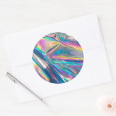 Rainbow Shimmer Metallic Paper Design Runder Aufkleber (Umschlag)
