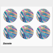 Rainbow Shimmer Metallic Paper Design Runder Aufkleber (Blatt)