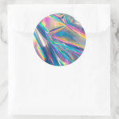 Rainbow Shimmer Metallic Paper Design Runder Aufkleber (Tasche)