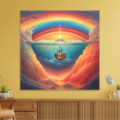 Rainbow Ship AI art Leinwanddruck (Insitu (Wohnzimmer))