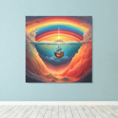 Rainbow Ship AI art Leinwanddruck (Insitu (Holzboden))