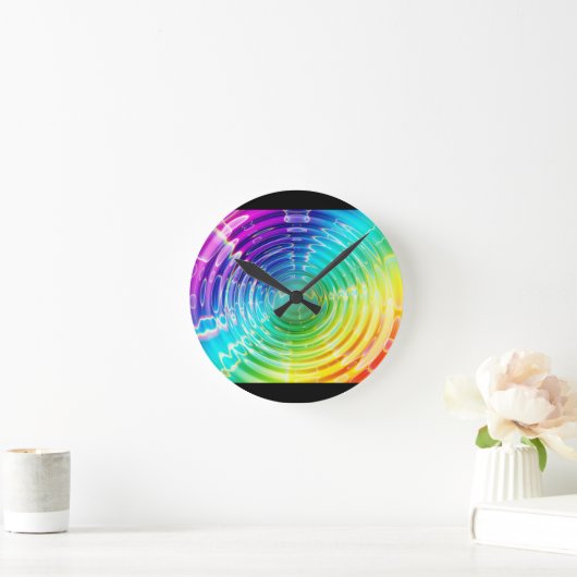 Rainbow Shockwave Runde Wanduhr (Zuhause)