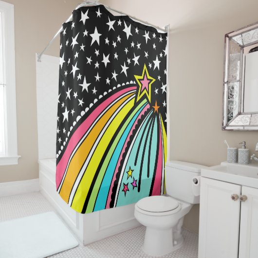 Rainbow Shooting Star Space Duschvorhang (Beispiel)