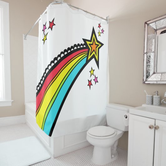 Rainbow Shooting Star Space Duschvorhang (Beispiel)