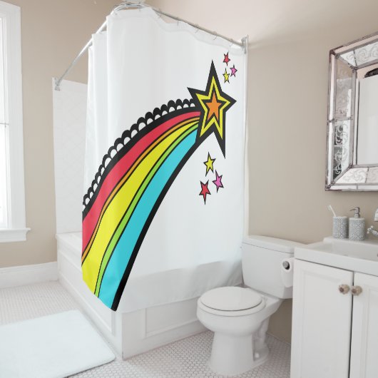 Rainbow Shooting Star Space Duschvorhang (Beispiel)