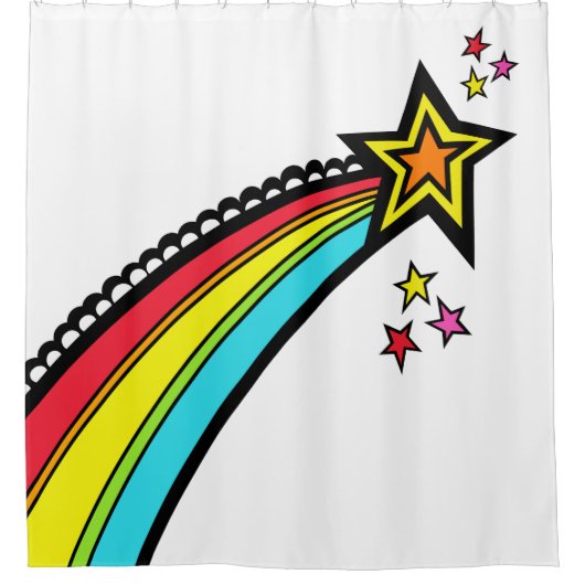Rainbow Shooting Star Space Duschvorhang (Vorderseite)