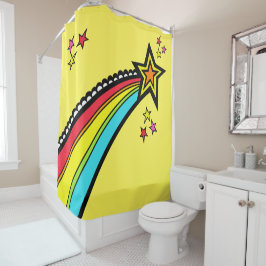 Rainbow Shooting Star Space Duschvorhang