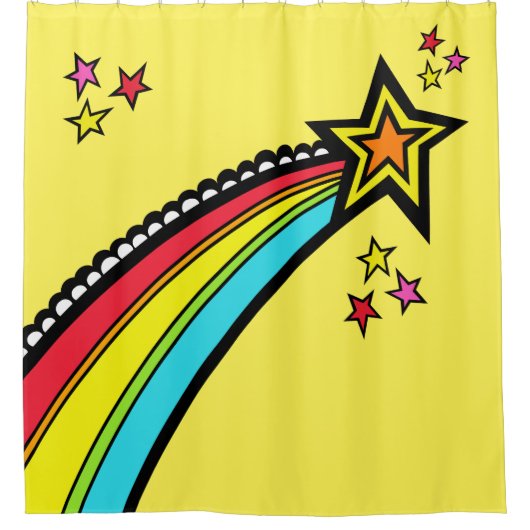 Rainbow Shooting Star Space Duschvorhang (Vorderseite)