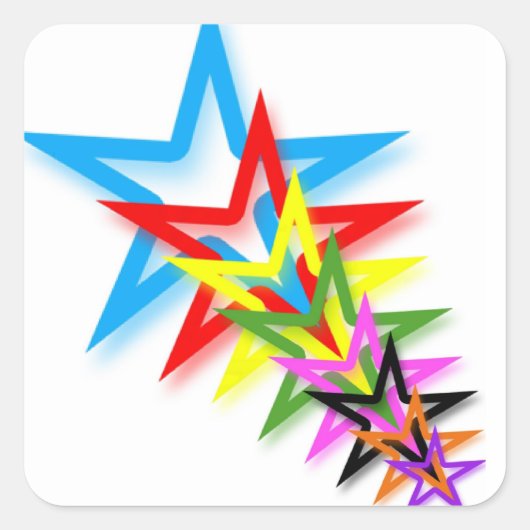 Rainbow Shooting Stars Sticker (Vorderseite)
