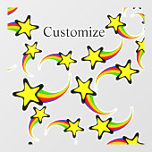 Rainbow Shooting Stars Thunder_Cove Fensteraufkleber (Blatt)