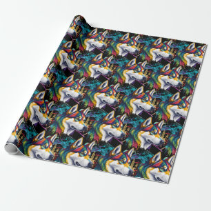 Rainbow Siberian Husky Geschenkpapier