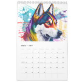 Rainbow Siberian Husky Kalender (Mär 2027)