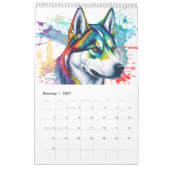 Rainbow Siberian Husky Kalender (Feb 2027)