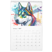 Rainbow Siberian Husky Kalender (Jan 2027)