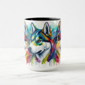 Rainbow Siberian Husky Tasse (Zentrum)