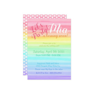 Rainbow Sie Birthday farbenfrohe Wasserfarbe Ombre Save The Date