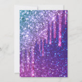 Rainbow Silber Dress Glitzer Tropfen 16 . Geburtst Einladung (Rückseite)