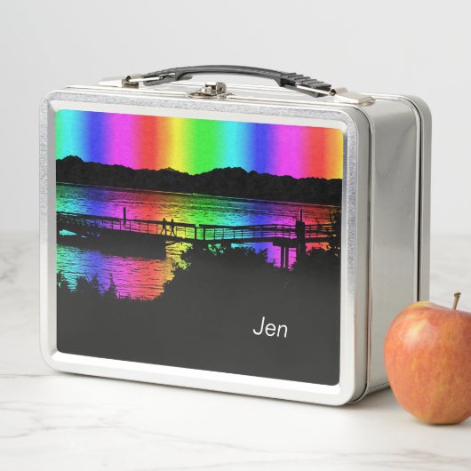 Rainbow Silhouette People Personalisiert Lunchbox (Beispiel)