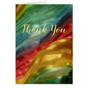 Rainbow Silke Vielen Dank Fabric Foto Note Card