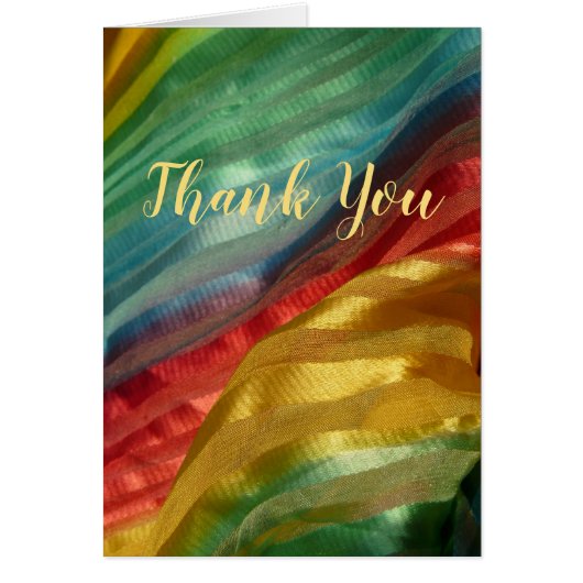Rainbow Silke Vielen Dank Fabric Foto Note Card (Vorne)