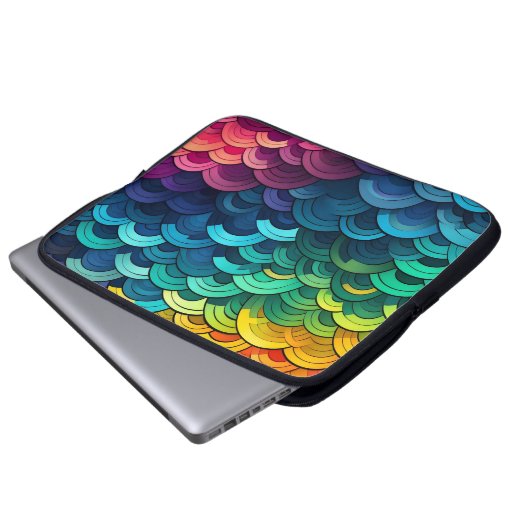 Rainbow-Skalenmuster Laptopschutzhülle (Vorne Knopf)