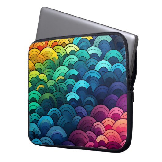 Rainbow-Skalenmuster Laptopschutzhülle (Vorderseite Links)