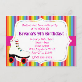 Rainbow Skaten Skate Party Einladung