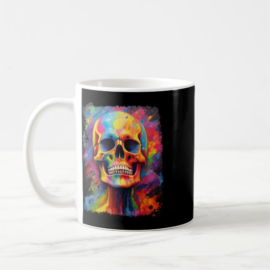 Rainbow Skeleton Anatomie Beängstigendes Halloween Kaffeetasse (Links)