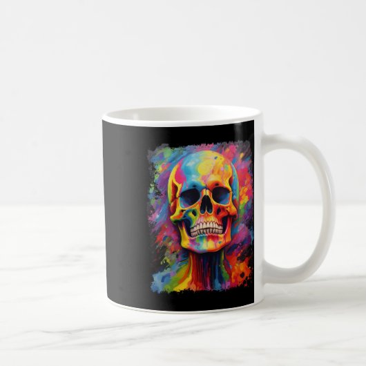 Rainbow Skeleton Anatomie Beängstigendes Halloween Kaffeetasse (Rechts)