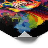 Rainbow Skeleton Anatomie Beängstigendes Halloween Poster (Ecke)