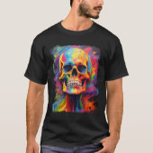 Rainbow Skeleton Anatomie Beängstigendes Halloween T-Shirt (Vorderseite)