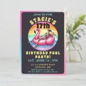 Rainbow Skeleton Birthday Einladung (Stehend Vorderseite)