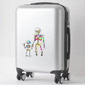 Rainbow Skeleton Family Abgeschieden Halloween Aufkleber (Koffer)