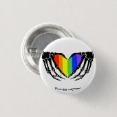 Rainbow Skeleton Hands Button (Vorne & Hinten)
