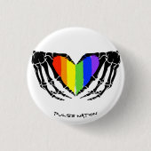 Rainbow Skeleton Hands Button (Vorderseite)