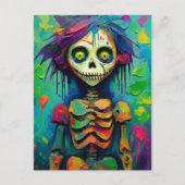 Rainbow Skeleton Zombie Doll Postkarte (Vorderseite)