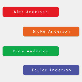 Rainbow Skinny Waterproof Adhesive Kid's Labels Etiketten